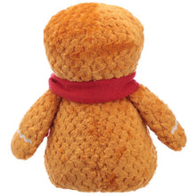 Load image into Gallery viewer, Christmas Plush Gingerbread Man Door Stop with red scarf. Funny gift idea for home decor lovers. Cosy decoration for festive time.   Material: Outer 100% Polyester, Inner 50/50 Sand and Polyester Wadding Product Information: For indoor decorative use only. This is not a toy, keep out of reach of children. Dimensions: Height 24cm Width 18cm Depth 12cm Weight 1.407 Kg
