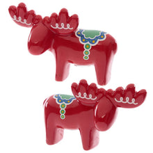 Load image into Gallery viewer, 2 pieces Scandinavian style Moose Ceramic Salt and Pepper Set Christmas Table decor Setting - Red reindeers table ornaments. Lovely home decor item and gift idea. Homeware collection Material: Ceramic Food Safe: Yes Microwave Safe: No Dishwasher Safe: No Dimensions: Height 8cm Width 12cm Depth 3.5cm Weight 0.300 Kg
