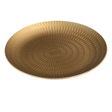 Load image into Gallery viewer,  &#39;Vintage-inspired brass jewelery mini-dish&#39; This vintage inspired golden brass jewelery dish is perfect for organising rings, earrings and more. Lovely gift idea and home decor item.      Material: Brass     Dimensions: Length: 11 cm Height: 0.4 cm Width: 11 cm
