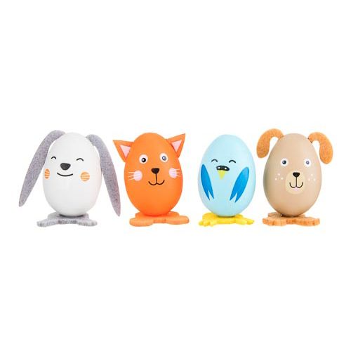 'Set of 4 items / Animalia Design Easter eggs gift set' Enjoy your Easter break preparing the  Easter nest with this cute mini eggs set. Place it on the table as a Easter decorations or get them ready for the Easter Eggs hunting game! Egg colourful box included'.