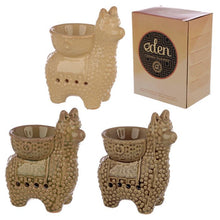 Load image into Gallery viewer, &#39;Oriental Ceramic Llama Oil Burner&#39; - to be used with a essential oils. This is a low-tech and inexpensive way to add beautiful aromas to your home.    Material: Ceramic Suitable for Use With: Water and oils. Dimensions: Height 13cm Width 11cm Depth 7cm Candle Included: No Oils Included: No Safety Information: Always read and follow the instructions that come with this product. Use a good quality standard tea light and do not overfill the dish.  Product to be used with care and caution.
