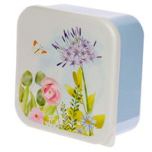 Load image into Gallery viewer, &#39;Set of 3 Floral Lunch Boxes&#39; - These decorated boxes, printed with a Botanical Gardens design, are portable and easy to wash, useful for a meal time outside home&#39;.
