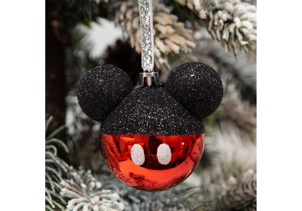 '2 Assorted Minnie & Micky Mouse Christmas Bauble Set'  Cute Christmas decorations for the Christmas holidays. Pair of Christmas baubles design Minnie and Mickey the mouse Disney Brand. Glittery, red and black, this decoration will make your Christmas tree unique. Your guests will love it. Home decor item and lovely gift idea :)