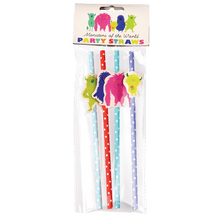 Load image into Gallery viewer, 20 pieces - Funny paper party straws that are great for kids parties, this pack of 20 features original Monsters of the World characters is perfect for a scary and cool birthday party! Paper and plastic composition. Size: 19.5cm length
