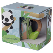 Load image into Gallery viewer, &#39;Adorable Pandarama Mug with a sleepy Panda on the handle. Use it for breakfast, drink your favourite drinks, insert your pens and pencils in it or use it as an ornamental item. This cute cup of colours that recall also the forests in China, where  sweet pandas play, is a lovely gift for your best friend too!&#39;      Material: Ceramic     Dimensions: Height 11cm Width 12.5cm Depth 8.5cm     Food Safe: Yes     Microwave Safe: No     Dishwasher Safe: No     Volume: 400ml     Washing by hand
