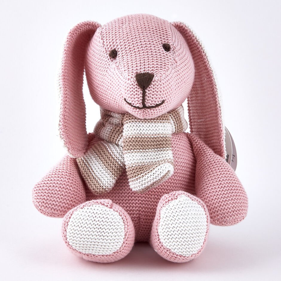This lovely Tiny Treasures Pink & Cream Rabbit with Scarf is the perfect gift for a child who is looking for a warm hugging buddy! Take this as a new, lifelong companion for a young child’s birthday or a baby’s christening, or help a soft toy collector you know to make a new friend! Pink in colour, 'hand embroidered' effect, this item is collected by children and lovers of soft toys!