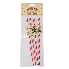 Load image into Gallery viewer, 20 pieces - Perfect for a vintage party, this set of 20 Vintage Kids paper straws is sure to be popular with kids and nostalgic adults alike. Material: paper, dimension-straw length: 19.5 cm. Have a great party!
